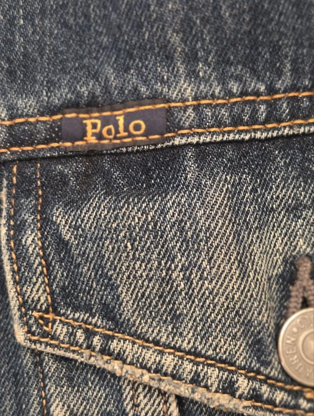 Polo Ralph Lauren Men's Denim Trucker Jacket Blue XL Classic Jean Jacket Grunge